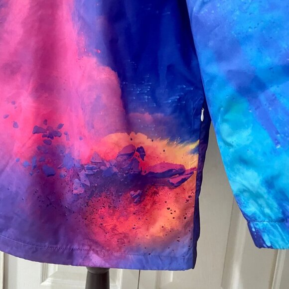 HOT PINK BLUE TIE DYE WINTERBREAKER COAT BANG ENERGY REVOLUTION SIZE M/L - Picture 11 of 16